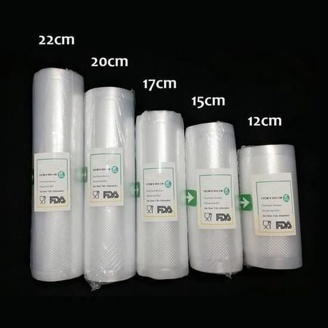 Rouleaux de sacs sous vide - Non toxique - 12/15/17/20/22500CM - Réutilisables - Haute transparence (1/4)