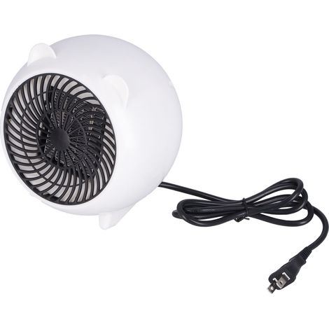 Mini radiateur électrique 500 W, mignon et compact, avec ventilateur de table et motif dessin animé, idéal pour la maison et la chambre (prise US 110 V). (1/5)