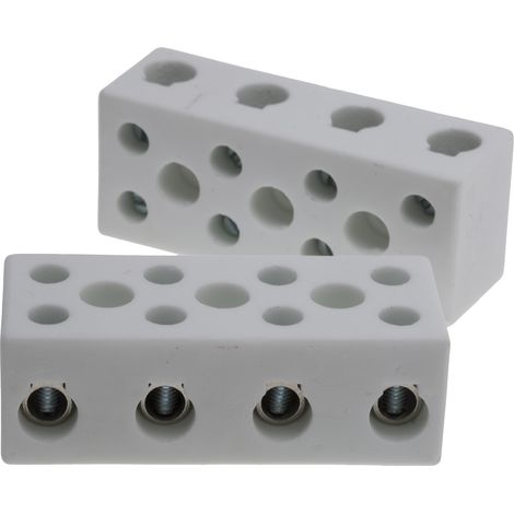 Bornier de raccordement RS PRO, 4 pôles , A visser, 16mm², 30 76A ( Prix pour Paquet de 5 )