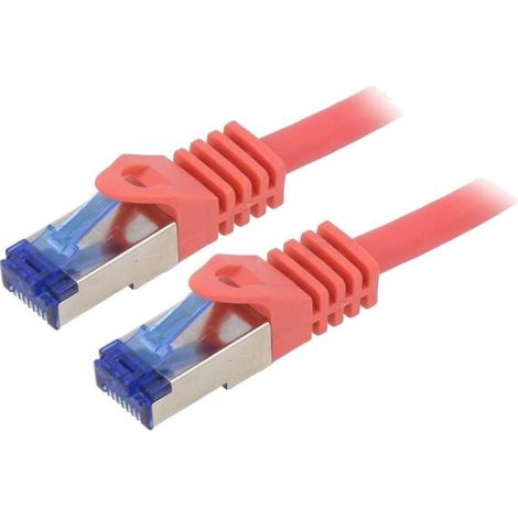 Cable reseau RJ45 male S-FTP Cat 6a rouge- 1.5m