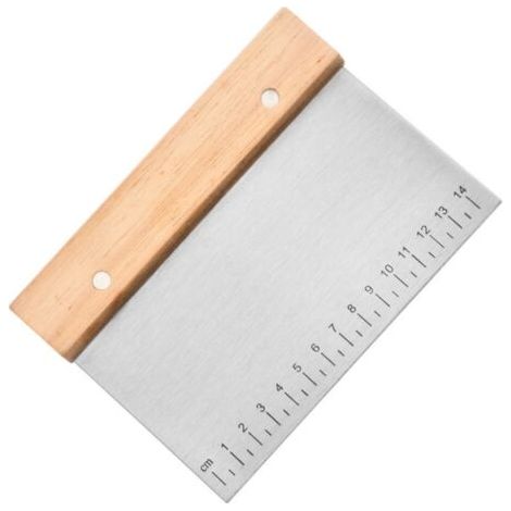 Lot de 2 racloirs à pâte en acier inoxydable avec graduation, coupe-pâte rectangulaire pour boulangerie (1/4)