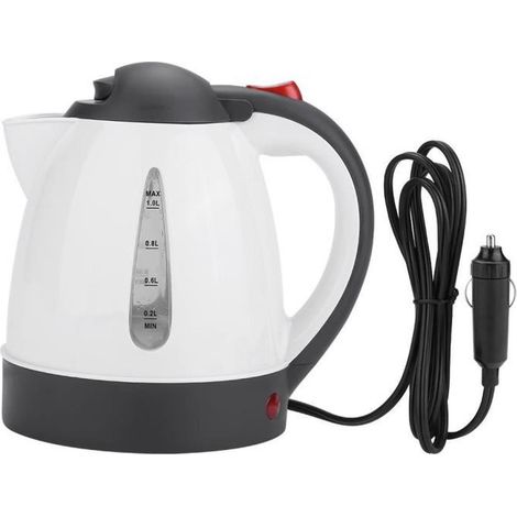 Bouilloire de voiture - 24V - 250W - 1000 ml - Noir et blanc - Plaque chauffante en acier inoxydable