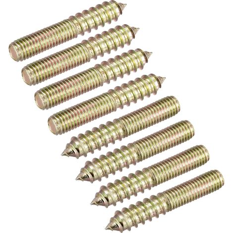 8pcs M10x60mm Vis Double Filetage Boulon pour Bois Meuble (1/5)