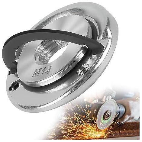 CSPARKV M14 Écrou à serrage rapide pour meuleuse d'angle avec anneau de traction - Écrou à serrage rapide sans outils pour le travail du métal, la coupe de pierre et le ponçage du bois (1/5)