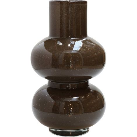 Vase en Verre Épais Fait Main pour Décoration Intérieure Marron Foncé Unique - PANGIVO (1/3)