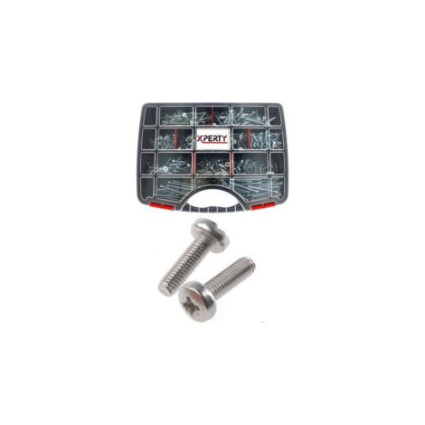 Coffret de vis à métaux - Acier zingué - Tête cylindrique - 700 pièces - XPE0461796 - Xperty (1/2)