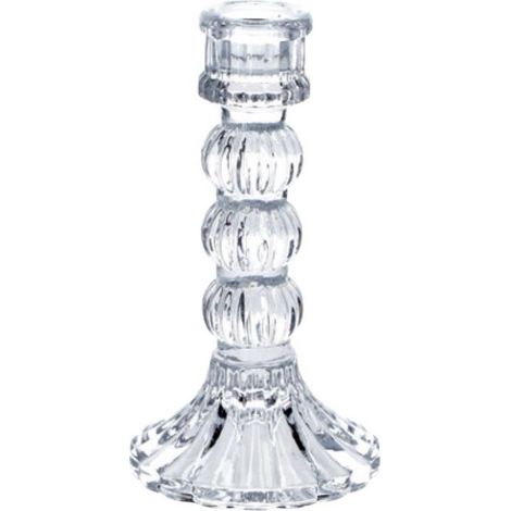 Portacandele Singolo in Vetro Trasparente Madame 1 Candela 15 cm (1/2)