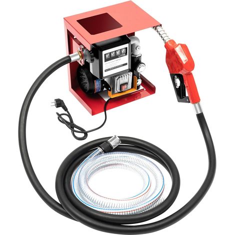 HAUTOUR Pompe à Carburant Diesel Électrique 220V 550W 60L/min Auto-Amorçante avec Débitmètre et Pistolet Auto-Stop, Pompe Transfert Gasoil Fonte pour Tracteur Camion Chantier Agricole (1/5)