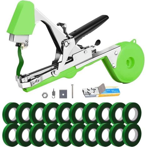 Machine À Lier - 1 Pièce - Outil Manuel Pour Attacher Plantes - Pour Raisin Tomates Concombres - Acier A3 Et Plastique ABS - 20 Rouleaux Ruban + 1 Boîte Agrafes (1/4)