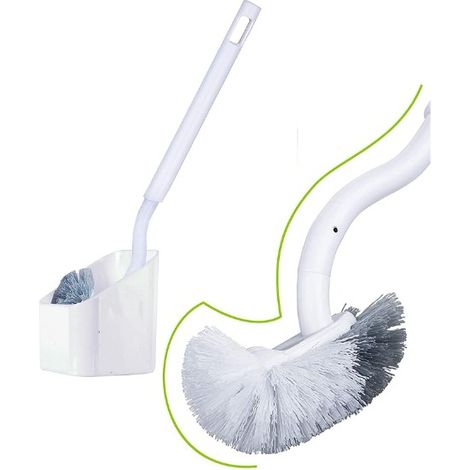1er-Pack Toilettenbürste mit Halter, langer Kunststoffgriff, Badezimmer