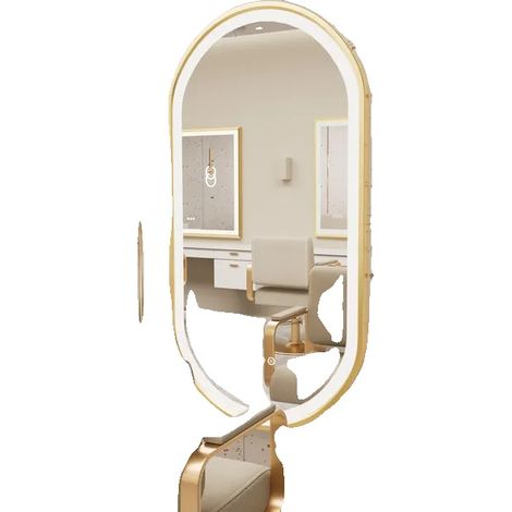 Miroir de Salle de Bain, Design Ovale Moderne, Éclairage Avant, 48x24 pouce (1/2)
