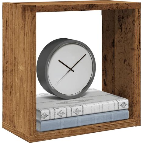 Würfel-Wandregale 4 Stk. Altholz-Optik 30x15x30 Holzwerkstoff