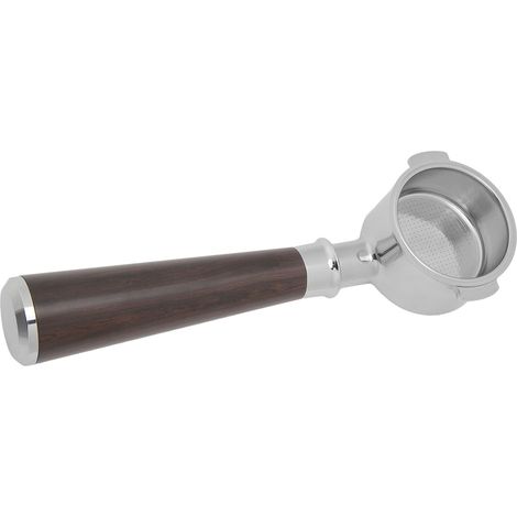 Porte-filtre à café en acier inoxydable, panier de 51 mm, porte-filtre sans fond, porte-filtre avec poignée en bois pour machine à café ECO310, en bois d'ébène africain (1/5)