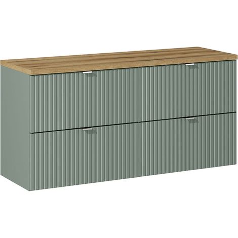 Mobile bagno senza lavabo Jade verde e marrone 120cm