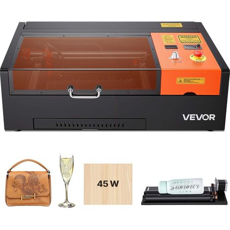 Graveur laser CO2 45 W, découpeuse et graveuse 300x200 mm, compatible LightBurn, bois acrylique verre cuir (1/5)
