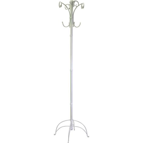 Attaccapanni a stelo metallo bianco cm 45h180