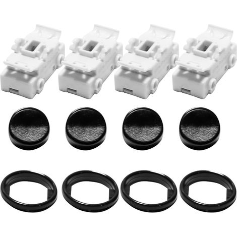 Lot De 4 Interrupteurs À Bascule Ronds Pour Lampes Encastrées BJB 409 (noir Et Blanc) (1/5)