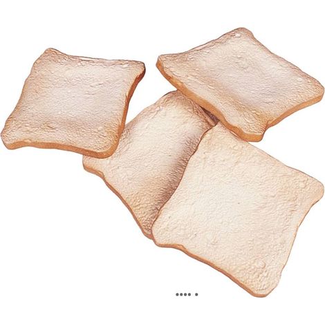 Toast pain de mie artificiel en lot de 4 en Plastique soufflé D 110 mm (1/3)