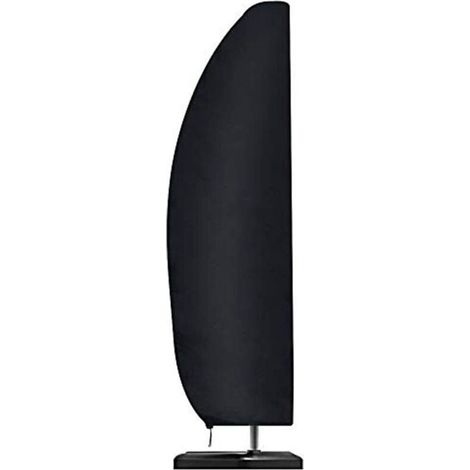 Auvent pare-soleil, imperméable, coupe-vent, robuste et durable, fabriqué en tissu Oxford ripstop 210D, auvent cantilever extra-large avec fermeture éclair (265 x 40/70/50 cm), noir. (1/5)