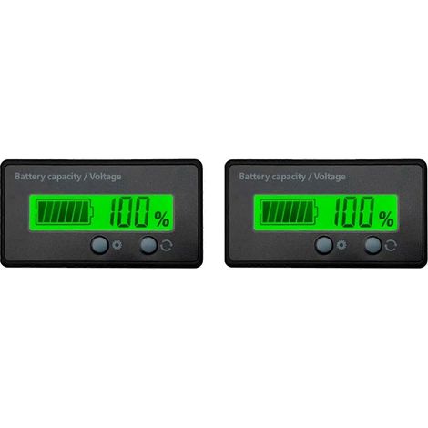 2 voltmètres numériques à LED, testeurs de tension pour batteries au plomb, acide, LiFePO4 et lithium, indicateurs de capacité 12 V/24 V/36 V/48 V (1/5)