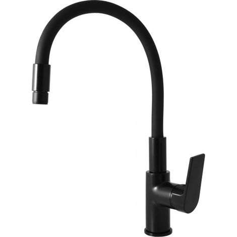 Mitigeur évier à mémoire de forme en laiton noir COLORADO H. 36 cm (1/3)