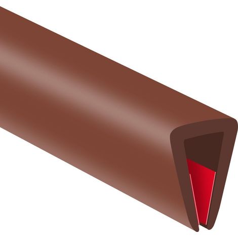 Flexible Gummi-Kantenverkleidung 5mm U-Profil selbstklebend 6m Braun (1/5)