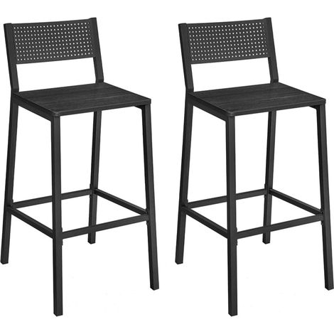 Sgabelli da bar set di 2 seggioloni sedie da cucina/sala da pranzo stile industriale grigio 120007749