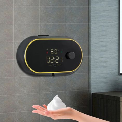 450Ml Elektrischer Seifenspender Schaumseifenspender Automatisch Sensor Wandmontage Zeitanzeige USB Wiederaufladbar, Küchen & Bad (1/5)