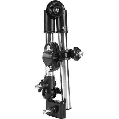 Support extensible réglable à 360° pour parapluie, poussette, landau, vélo, chaise (noir) (1/5)