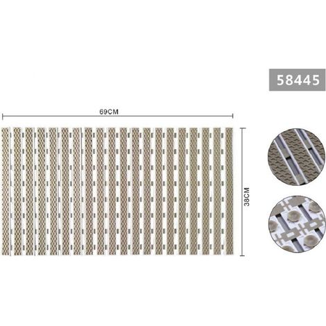 Kaela - Tappeto Doccia Antiscivolo 69x38cm Tappetino Vasca Bagno Rettangolare Beige 58445 -