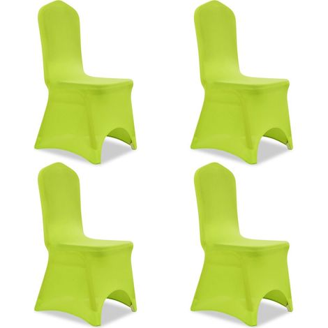 Funda de silla elástica 4 piezas verde DEC022366