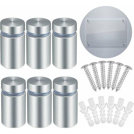 Support Vis Publicité en Acier Inoxydable 25pcs Standoff Publicité Entretoise Murale Fixations Montage pour Verre Acrylique Photos Publicité Produits d'équipement Médical Produits de Décorat (1/5)