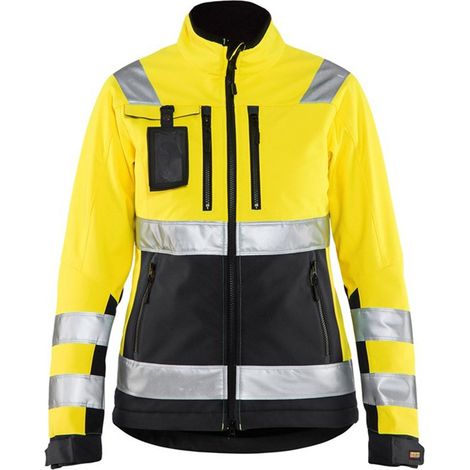Veste de travail softshell haute visibilité femme 4902 - Jaune fluo/Noir XL (1/4)