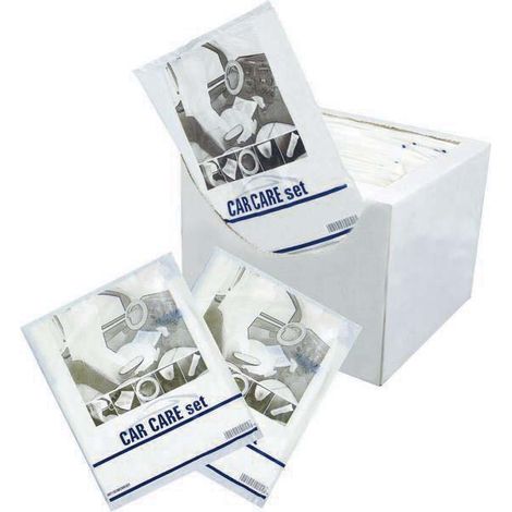 Lot de 100 kits de protection intérieure auto – 5 pièces par kit – Housse de siège, tapis de sol, couvre volant, couvre levier, couvre frein (1/3)