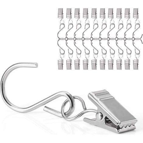 AMXCNOY 40 Stück Gardinenringe mit Edelstahlclips, ideal zum Aufhängen von Gardinen und Dekorationen (1/4)