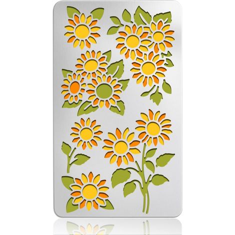 Pochoir Tournesol Peinture sur Bois Mur Réutilisable Fleur Pochoir Acier Inoxydable Modèle Dessin Été Template Peinture pour Toile Tissu Clôture Jardin Meuble Artisanat Mural (1/5)