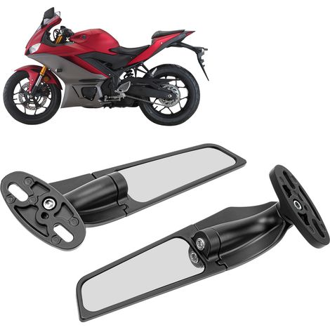Modification de rétroviseur de moto avec aileron, compatible avec Yamaha R3/V3 (1/5)