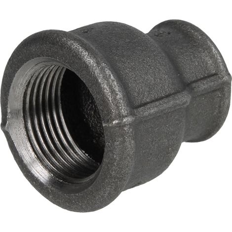 Raccord en fonte malléable noir manchon réduit 3/4'' x 3/8'' FF/FF