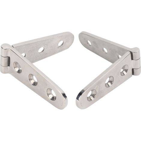 Paire de charnières à sangle robustes avec trous, en acier inoxydable 316, pour applications marines, nautiques et domestiques (porte, portail, abri de jardin, grange). 3 trous : 152 x 30 mm / 5,98 x (1/5)