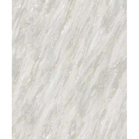 Papier peint effet marbre gris perle veiné doré (1/2)