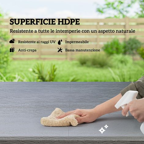 Set de 4 chaises pliantes gris anthracite + table ajustable en HDPE imitation bois, mobilier de jardin pratique et repliable. (1/5)