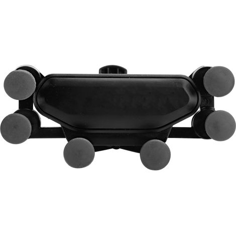 Support de téléphone de voiture multifonction avec pince, fixation pour grille d'aération, compatible GPS, noir (1/5)