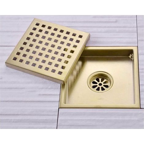 Siphon douche à l'italienne carré 15x15cm en acier inoxydable – Noyau anti-odeur en laiton – Drain à installation rapide (1/3)