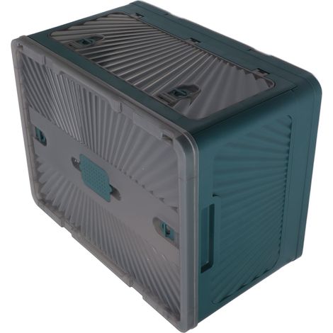 Zusammenfaltbare Aufbewahrungsbox aus Kunststoff mit Deckel, großes Fassungsvermögen, ideal für Camping, Picknicks und Autoreisen. Große, stabile, grüne, zusammenfaltbare Aufbewahrungsbox für den Auße (1/5)