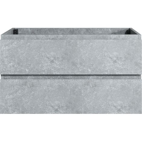 Meuble de salle de bain Angela 90cm Gris – Armoire de rangement Meuble (1/3)