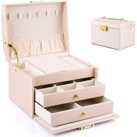 Boite a Bijoux Femme Fille(Rose Nude), Boîte à Bijoux Coffret à Bijoux Rangement Bijoux Organisateur pour Bagues Bracelets Boucles d'oreilles Montres Lunettes Cadeaux de Noël (1/4)