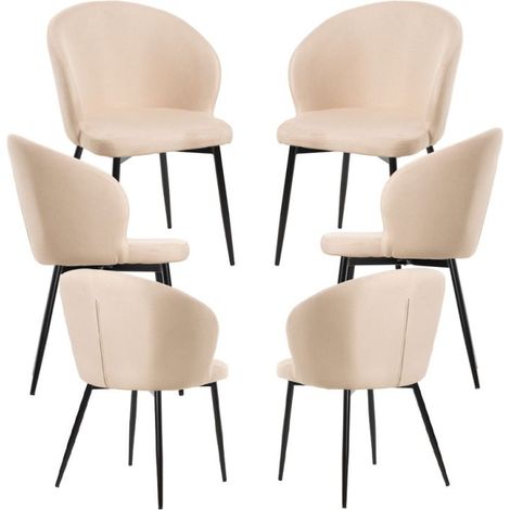 Packs Sillas Comedor - Pack 6 Sillas Cusa Tela - Beige (1/5)