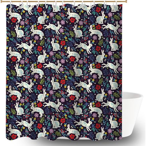 Voile de douche fluide en polyester 180x180 souple et fluide rideau imperméable pour accueillir l’été dans sa maison (1/5)