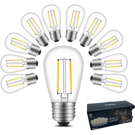 KIT 10 LAMPADA LED FILAMENTO VINTAGE RETRO BULBO E27 LAMPADINA LUCE DA 2 WATTColore Luce Led LED LUCE CALDA 2700K