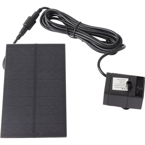 Pompe solaire pour fontaine 5,5 V 1,5 W, panneau solaire en silicium polycristallin, pompe pour fontaine et bain d'oiseaux (1/5)